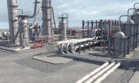 大型石油原油加工化工厂：三维工业机械动画制作